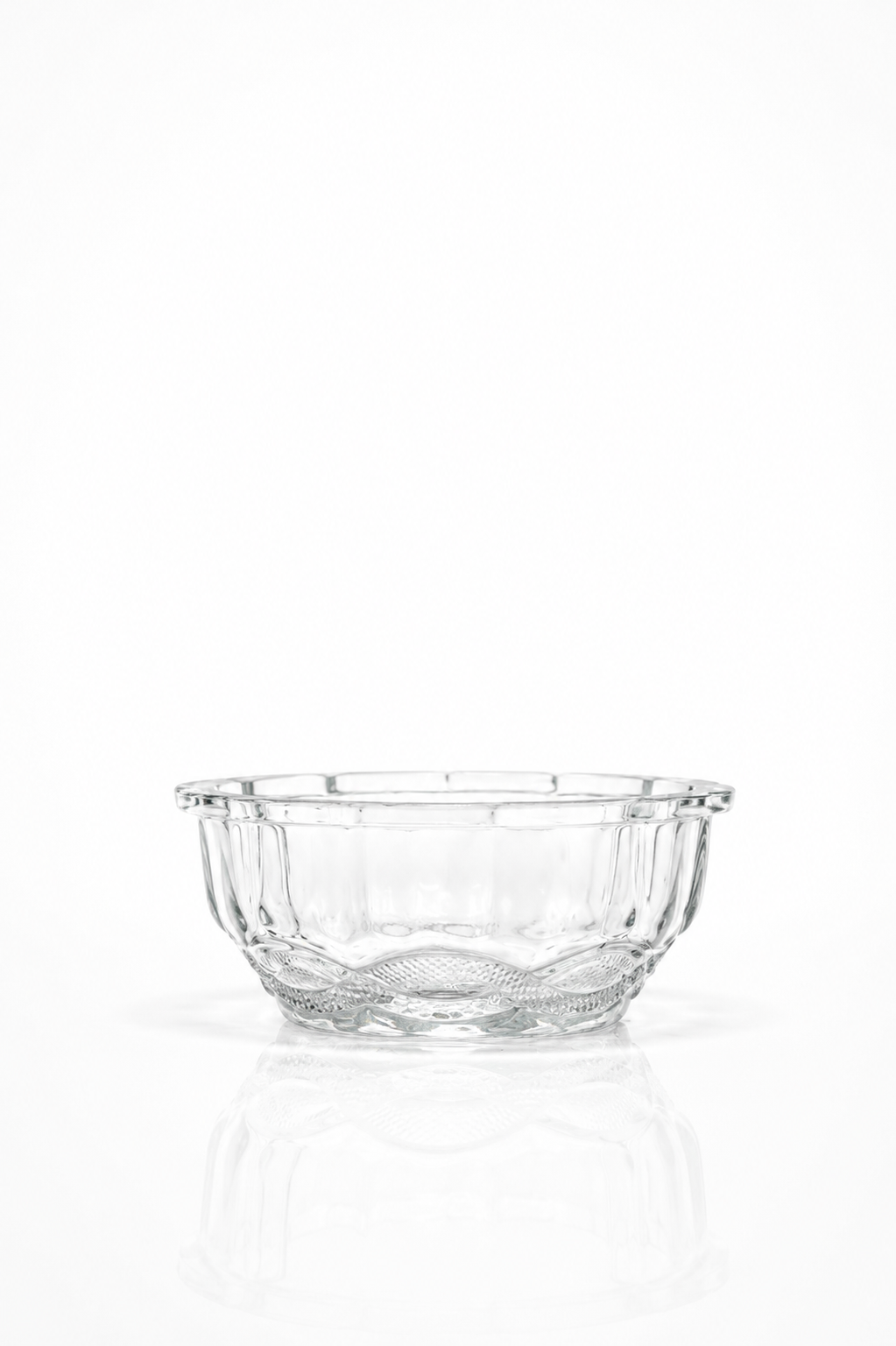 Pressed Glass Bowl with Scalloped Rim